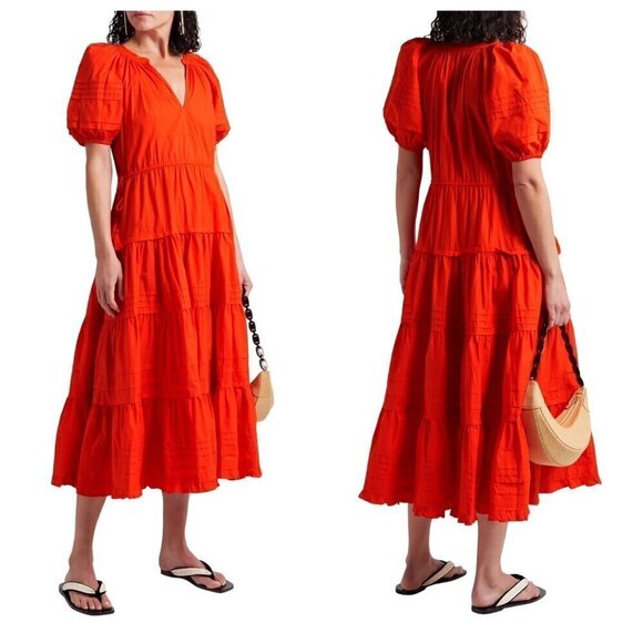 Ulla Johnson Claribel Midi Dress in Poppy, Size 0, New with Tag - Picture 1 of 16